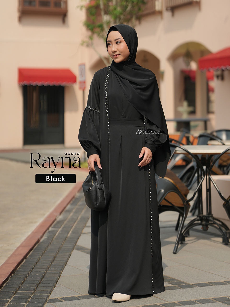 SL SYAR'I - Rayna Abaya Dress Gamis 2 in 1 Outer Payet (SET / Abaya Only)
