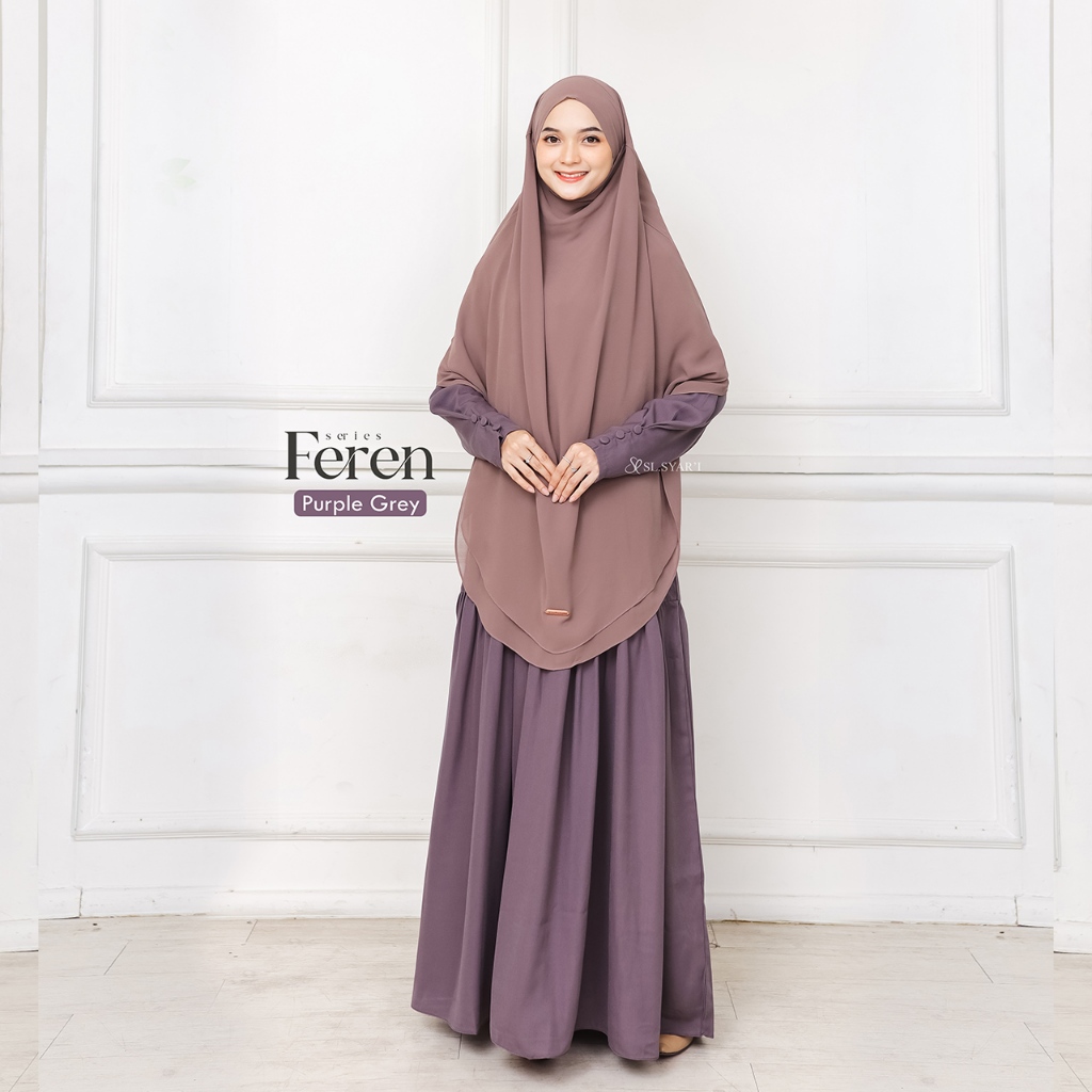 SL SYAR'I - Feren Series Gamis Abaya lengan Kancing Casual (Dress Only)