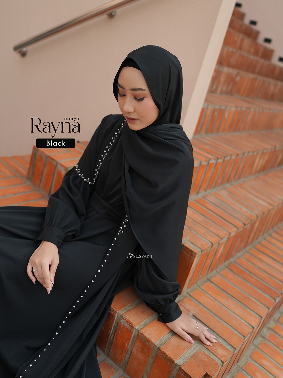 SL SYAR'I - Rayna Abaya Dress Gamis 2 in 1 Outer Payet (SET / Abaya Only)