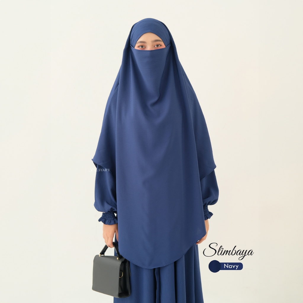 SL SYAR'I - Slimbaya gamis Daily umroh Crincle Cordelia Premium (KHIMAR ONLY)