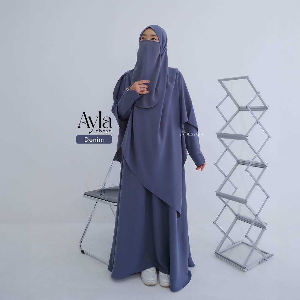 SL SYAR'I - Ayla Abaya Basic Lengan Pita (Abaya Only)