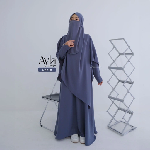 Image of SL SYAR'I - Ayla Abaya Basic Lengan Pita (Abaya Only)