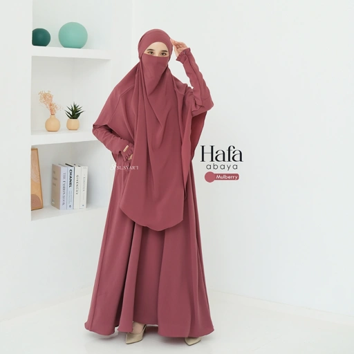 Image of SL SYAR'I - Hafa Abaya SET (ABAYA ONLY / ABAYA + FRENCH KHIMAR / SEGI4 OVAL)