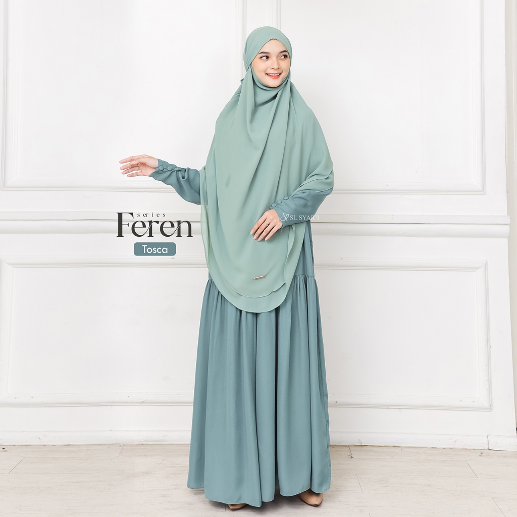 SL SYAR'I - Feren Series Gamis Abaya lengan Kancing Casual (Dress Only)