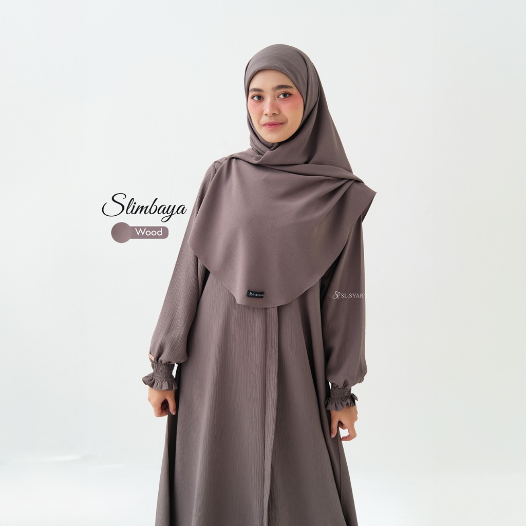 SL SYAR'I - Slimbaya gamis Daily umroh Crincle Cordelia Premium (KHIMAR ONLY)