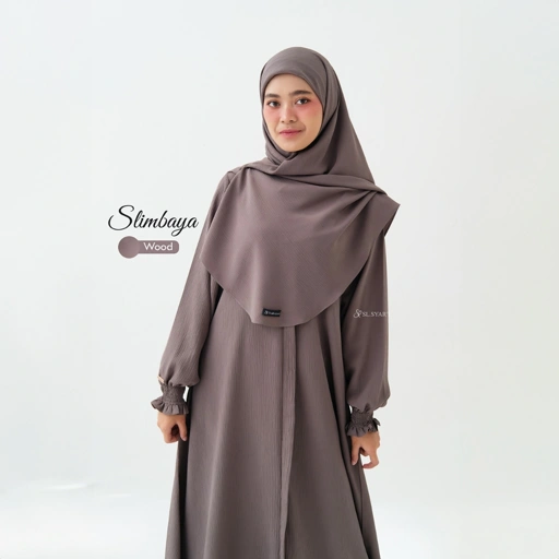 Image of SL SYAR'I - Slimbaya gamis Daily umroh Crincle Cordelia Premium (KHIMAR ONLY)