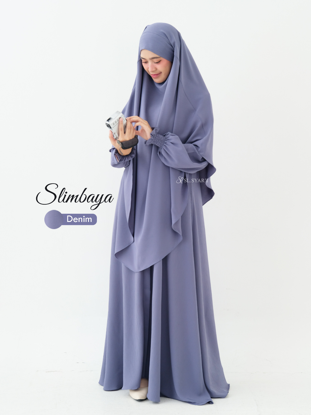SL SYAR'I - Slimbaya gamis Daily umroh Crincle Cordelia Premium (SET / ABAYA ONLY)