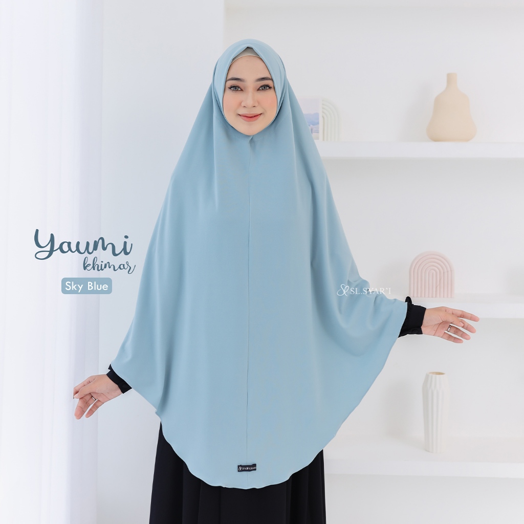 SL SYAR'I - Yaumi Khimar Jilbab Instan Terbaru Kekinian & Syari Non Pet Jersey Premium
