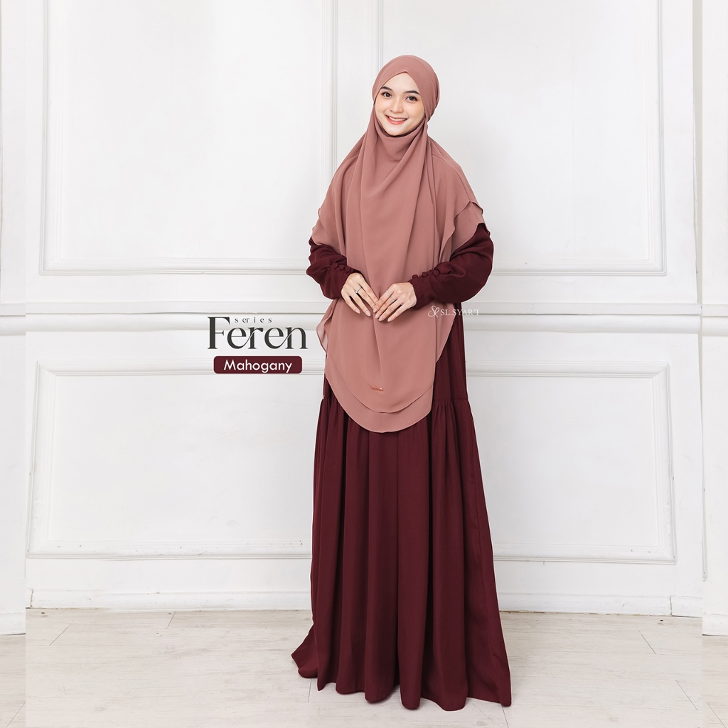 SL SYAR'I - Feren Series Gamis Abaya lengan Kancing Casual (Dress Only)