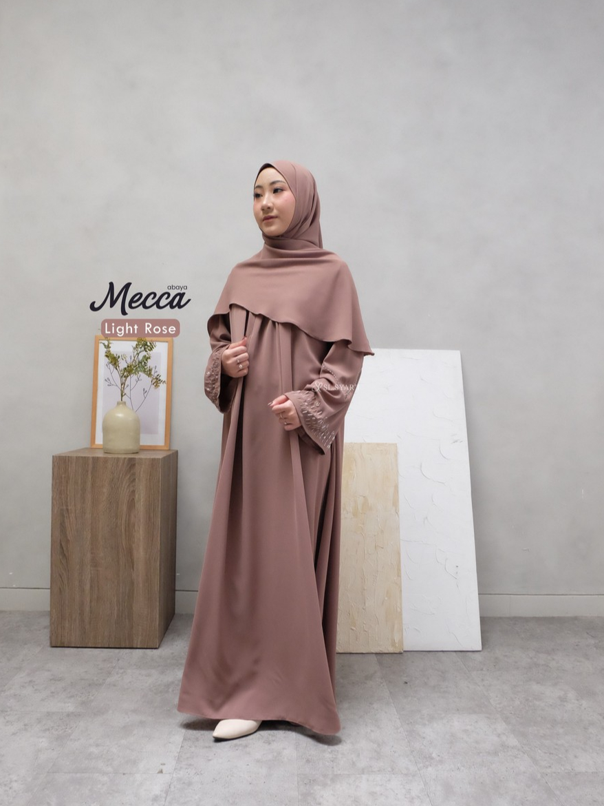 SL SYAR'I - Mecca Abaya Baju Lebaran Dress Gamis Payet Mewah Anti UV (SET / Abaya Only)