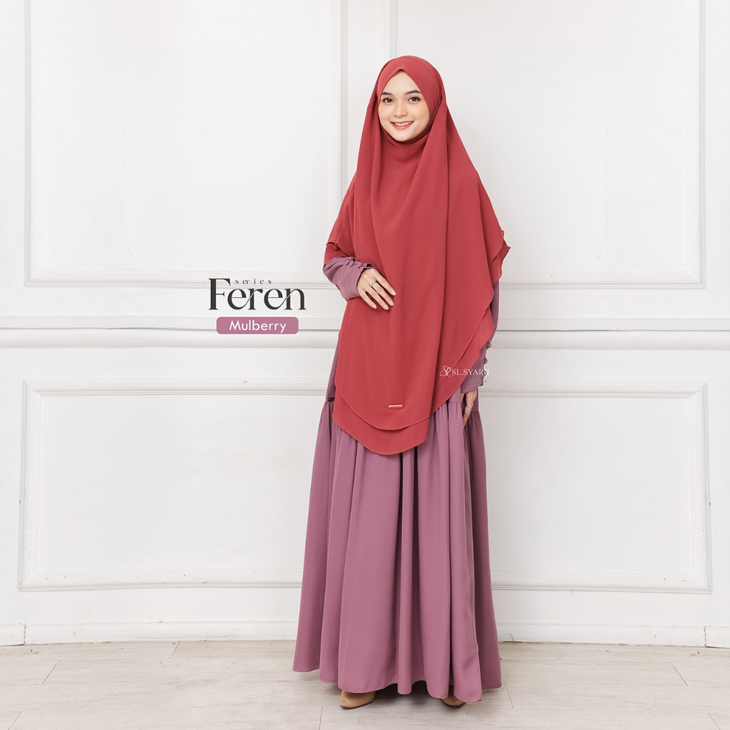 SL SYAR'I - Feren Series Gamis Abaya lengan Kancing Casual (Dress Only)