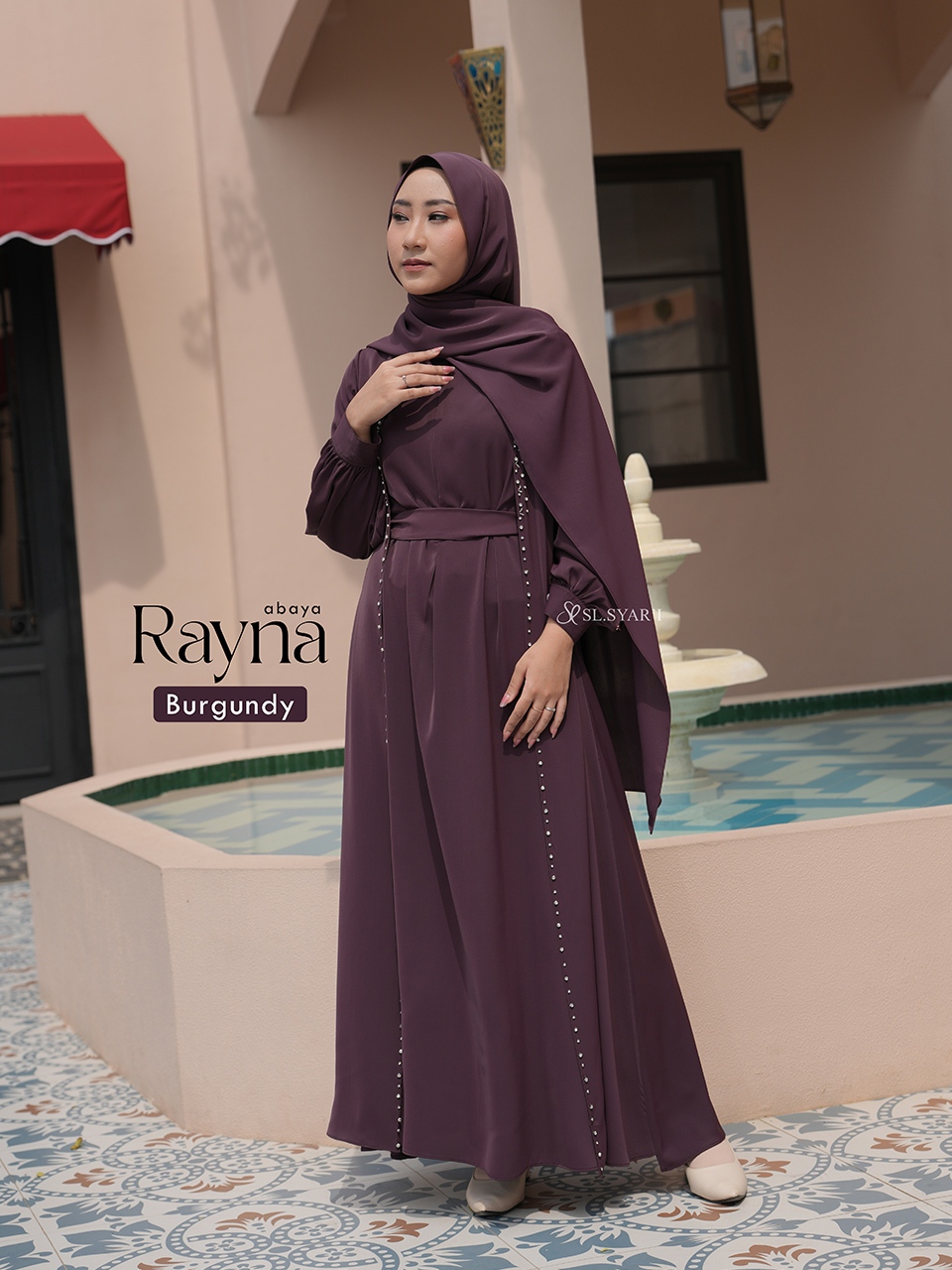 SL SYAR'I - Rayna Abaya Dress Gamis 2 in 1 Outer Payet (SET / Abaya Only)