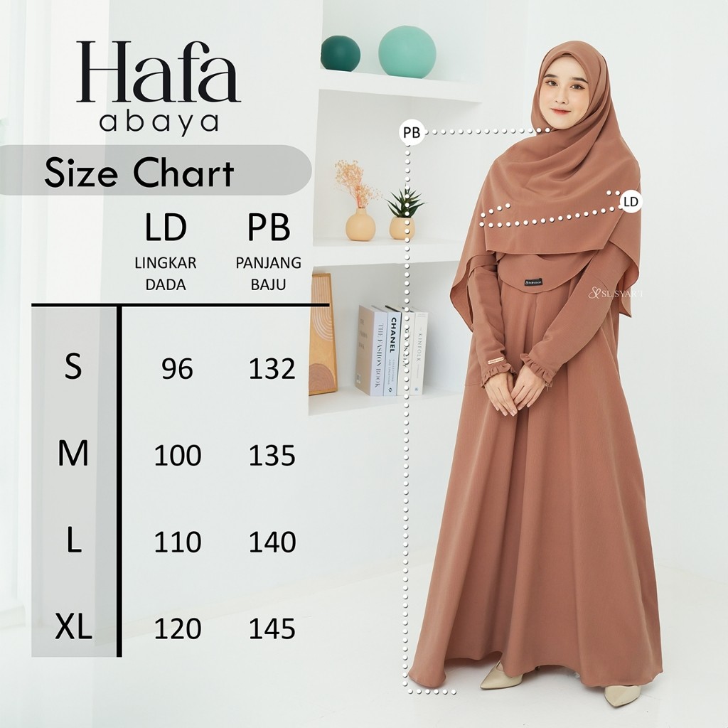 SL SYAR'I - Hafa Abaya SET (ABAYA ONLY / ABAYA + FRENCH KHIMAR / SEGI4 OVAL)