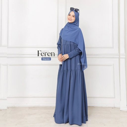 Image of SL SYAR'I - Feren Series Gamis Abaya lengan Kancing Casual (Dress Only)