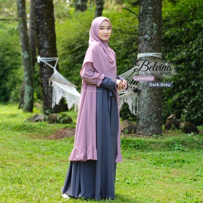 SL.SYAR'I - Belvina Dress | Gamis simple Basic dan Polos Free Outer  (Dress Only)