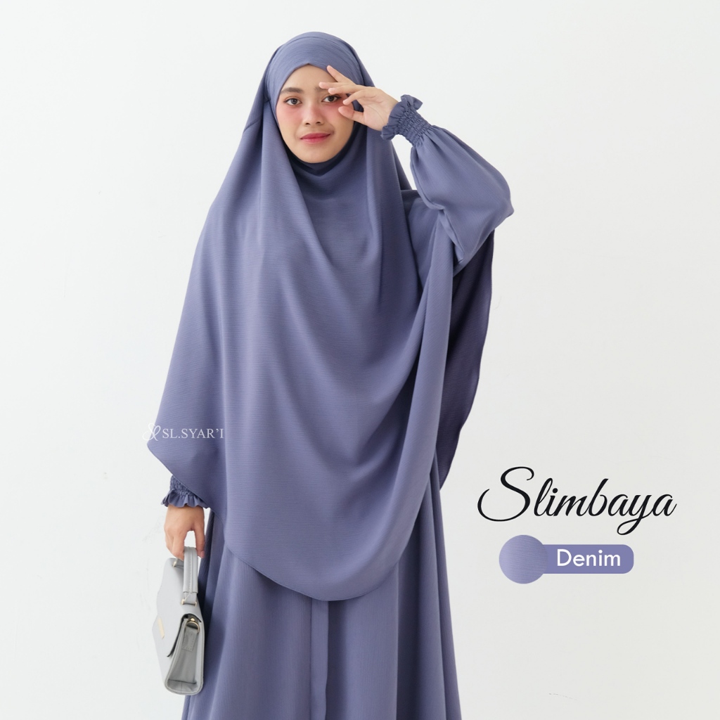 SL SYAR'I - Slimbaya gamis Daily umroh Crincle Cordelia Premium (KHIMAR ONLY)