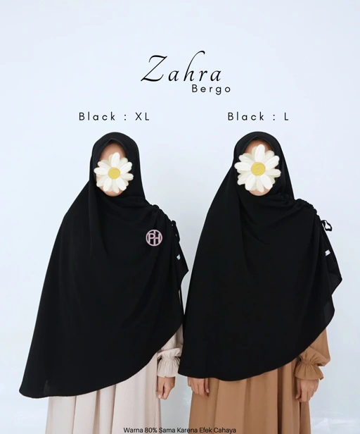 Image of Bergo Zahra Wolfis Jetblack