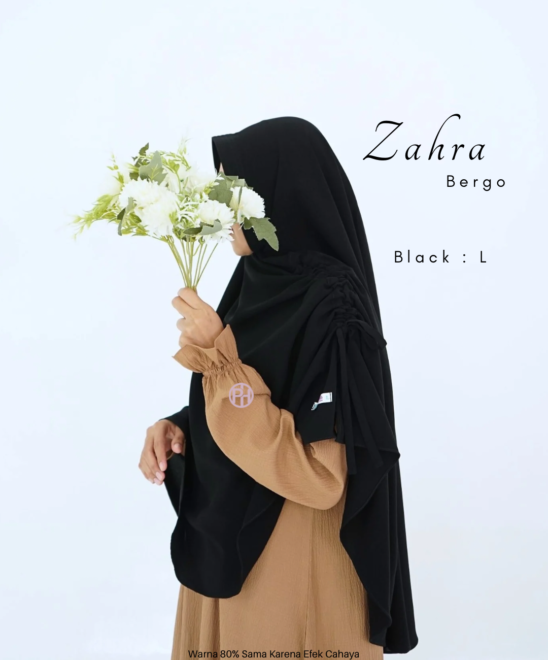 Bergo Zahra Wolfis Jetblack