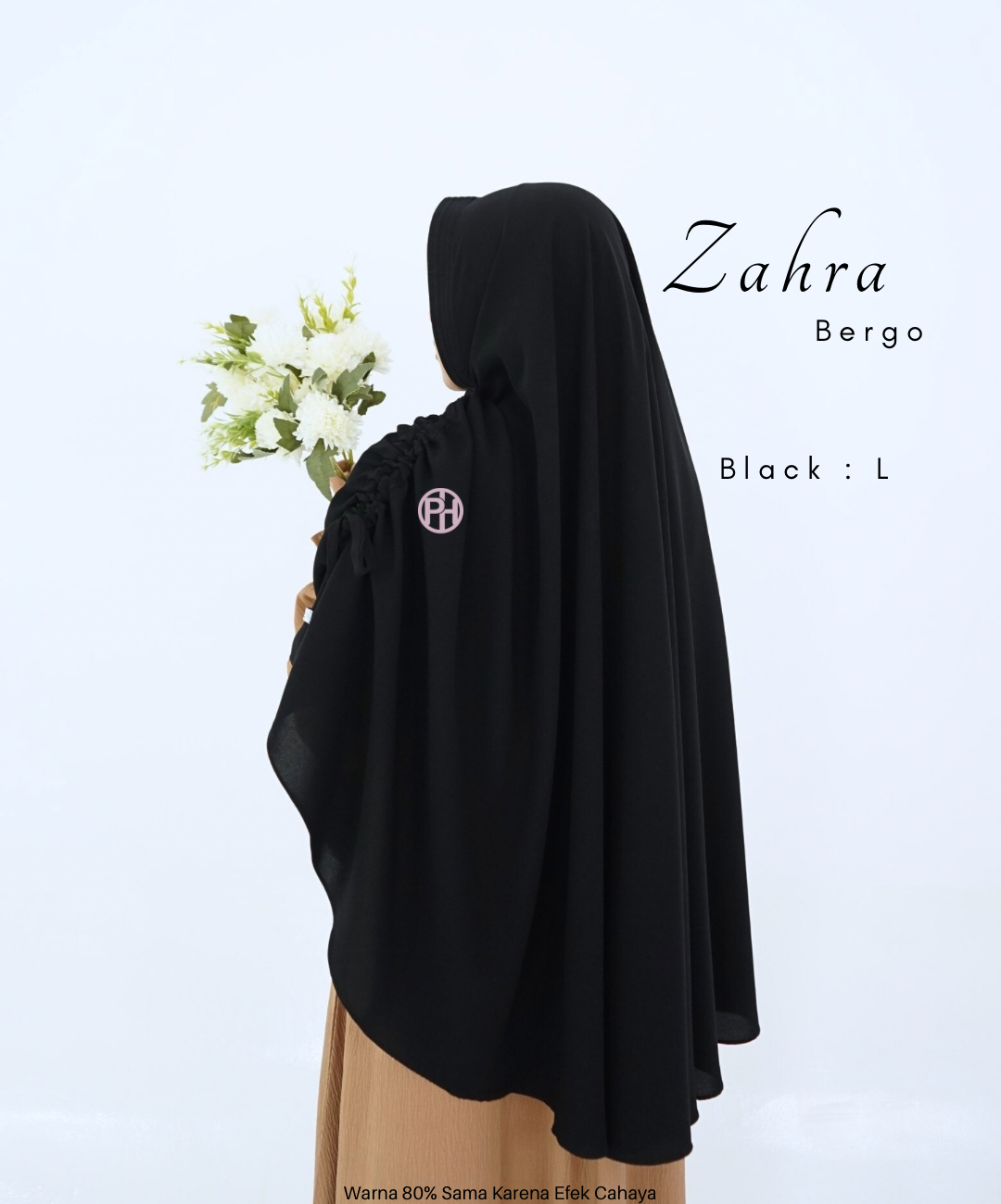 Bergo Zahra Wolfis Jetblack