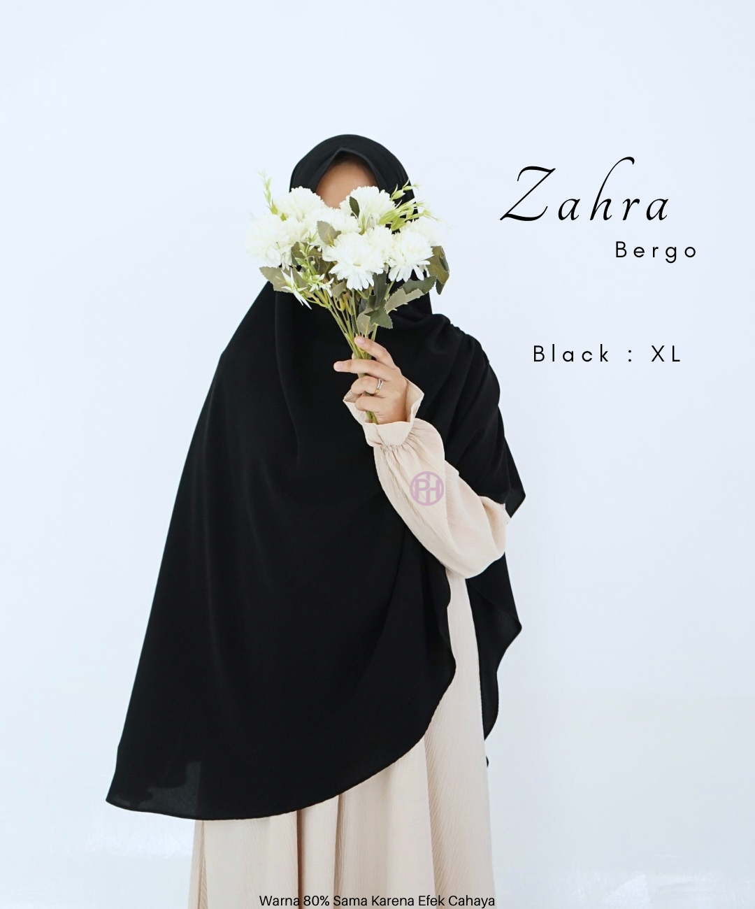 Bergo Zahra Wolfis Jetblack