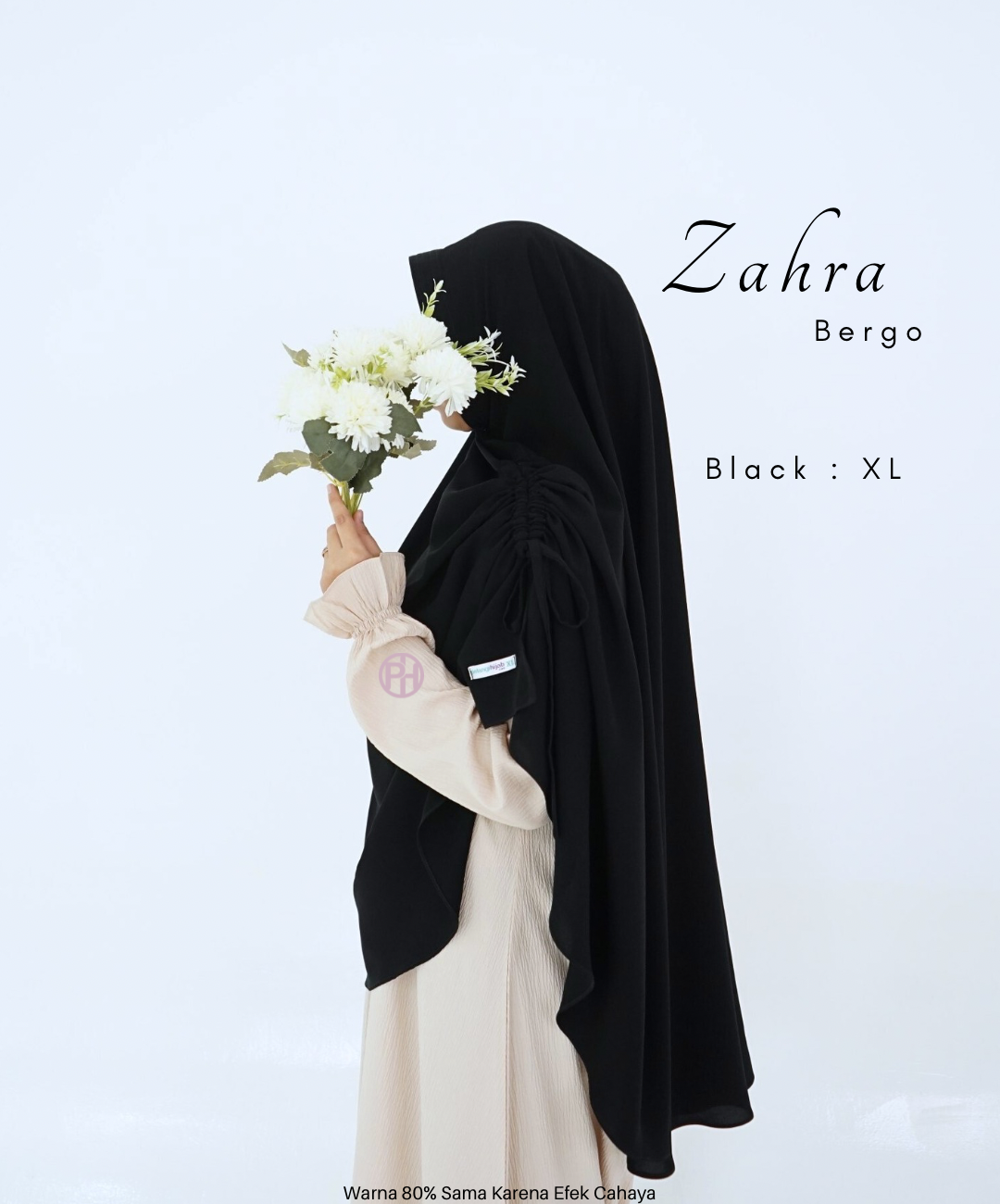 Bergo Zahra Wolfis Jetblack