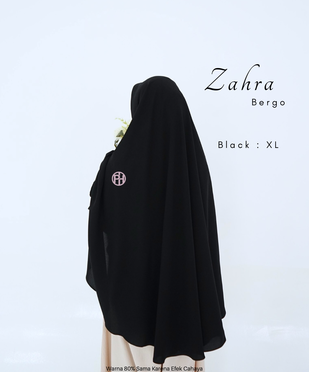 Bergo Zahra Wolfis Jetblack