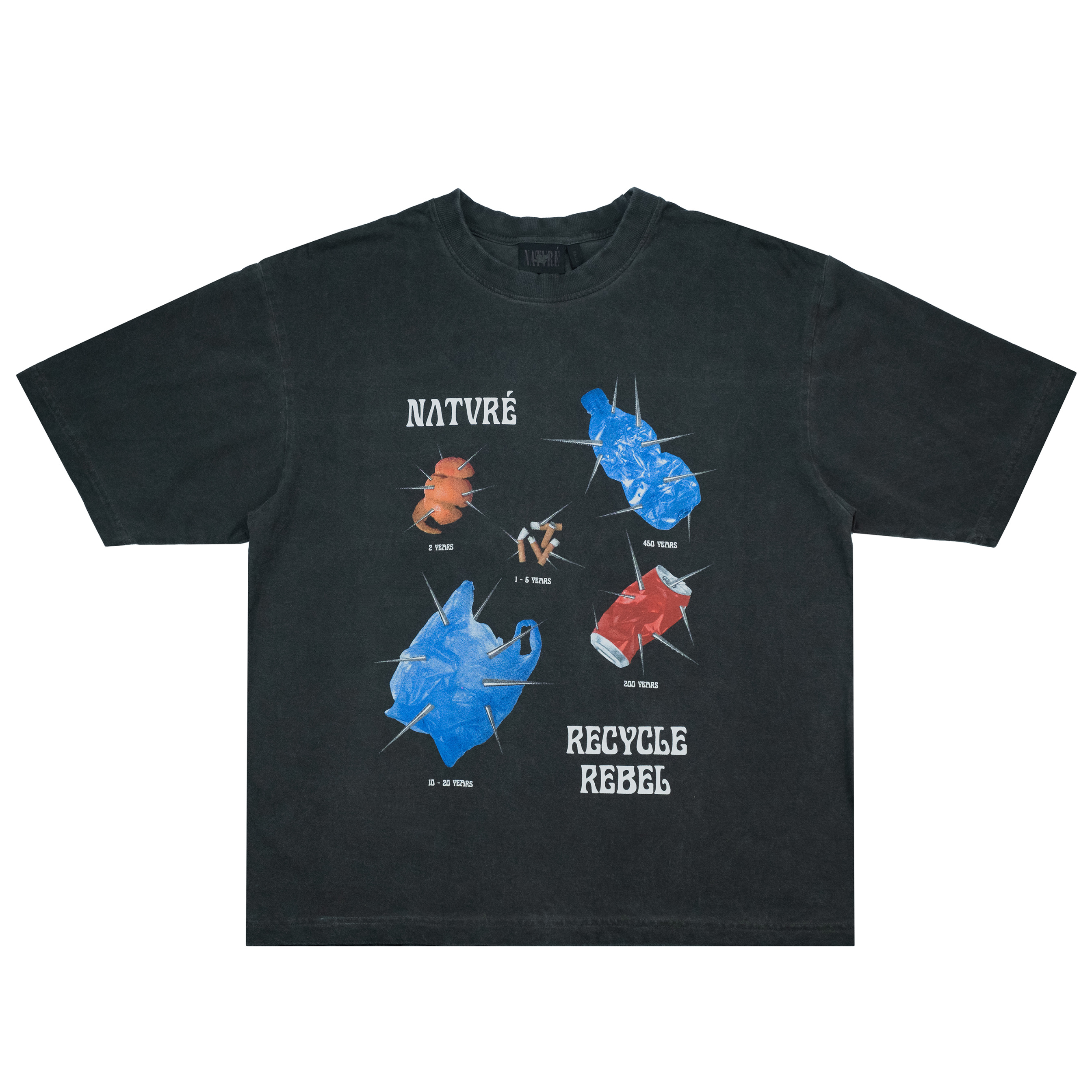 RECYCLE REBEL T-Shirt [Black Pigment Dyed]