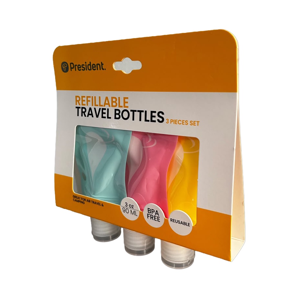 Refillable Travel Bottles 3 Pcs President – 90ml | BPA Free