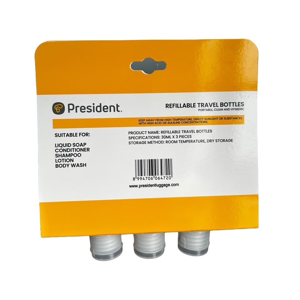 Refillable Travel Bottles 3 Pcs President – 90ml | BPA Free