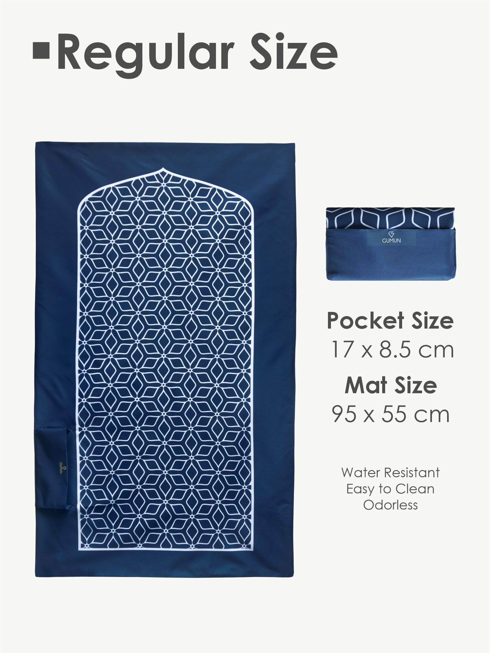 Gumun Sajadah Travel Reg Size - Blue Pattern