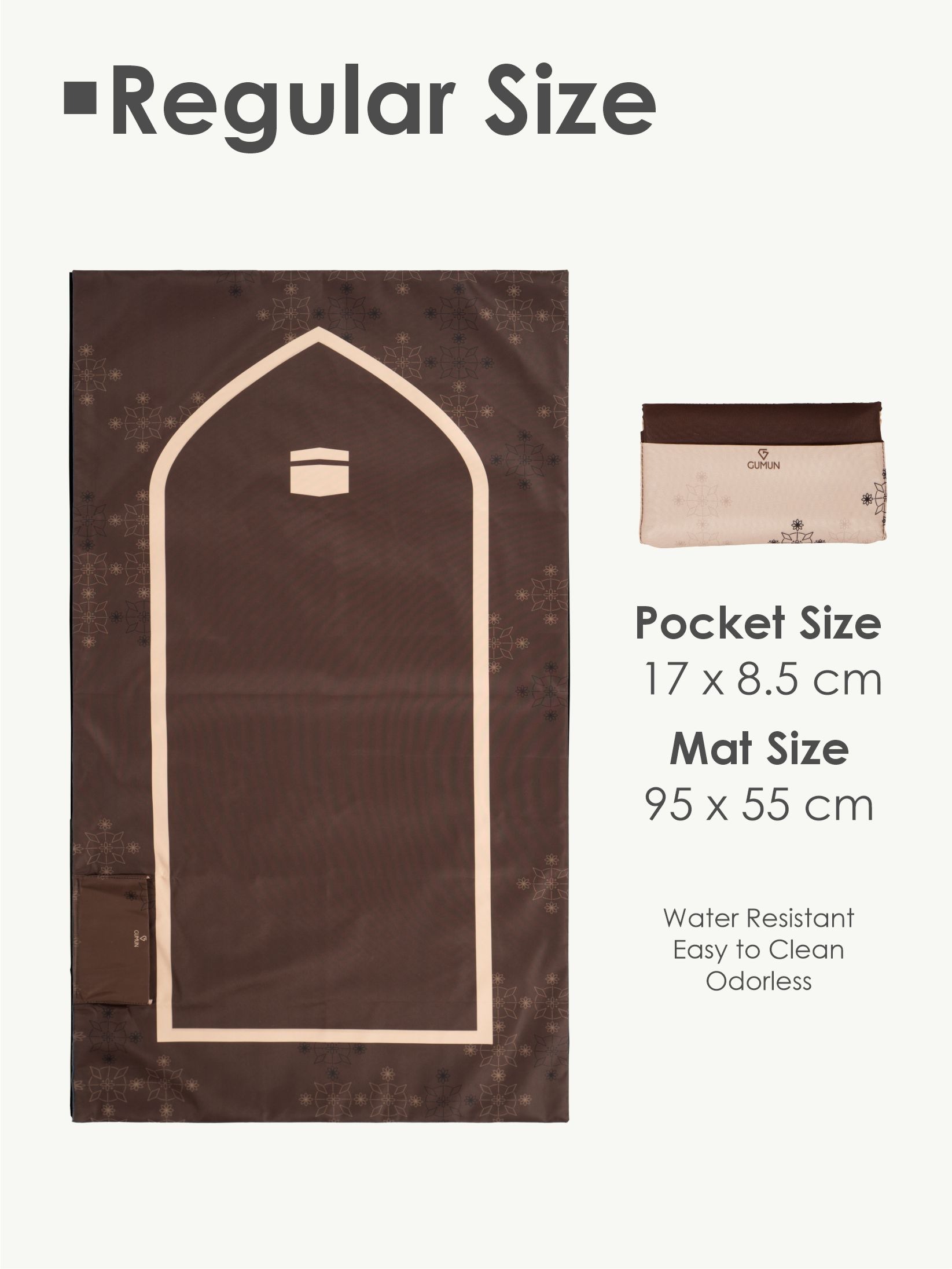 Gumun Sajadah Travel Reg Size - Brown Desert