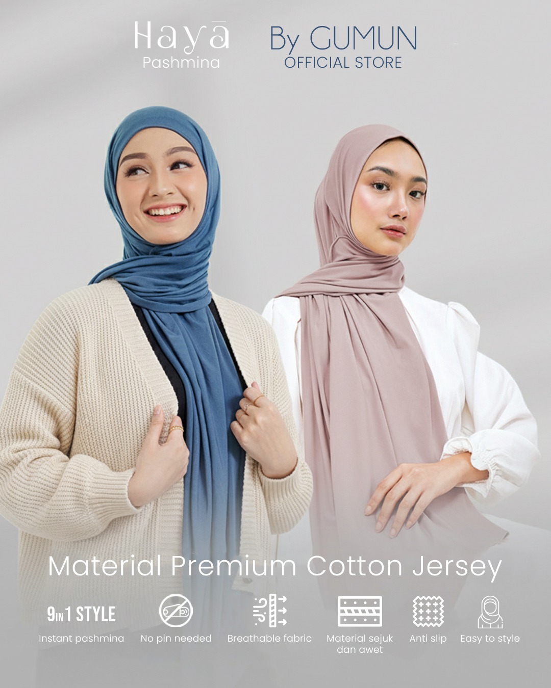 Pashmina Hayaa by Gumun , 9 in 1 Pashmina
