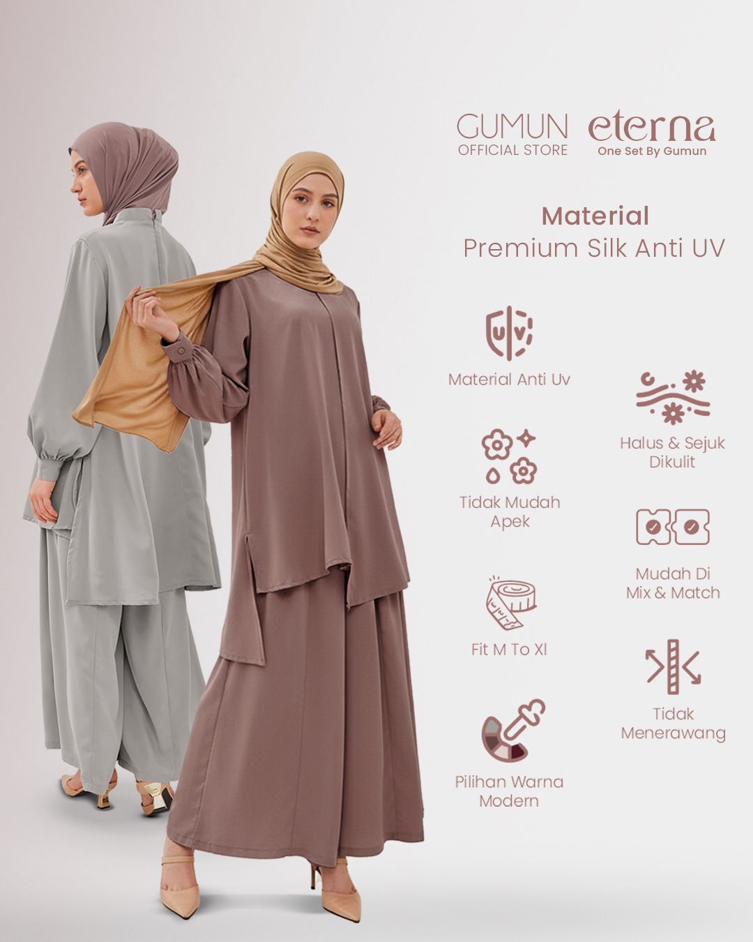 Eterna Dress - One Set Tunik & Kulot Premium Anti UV Dress