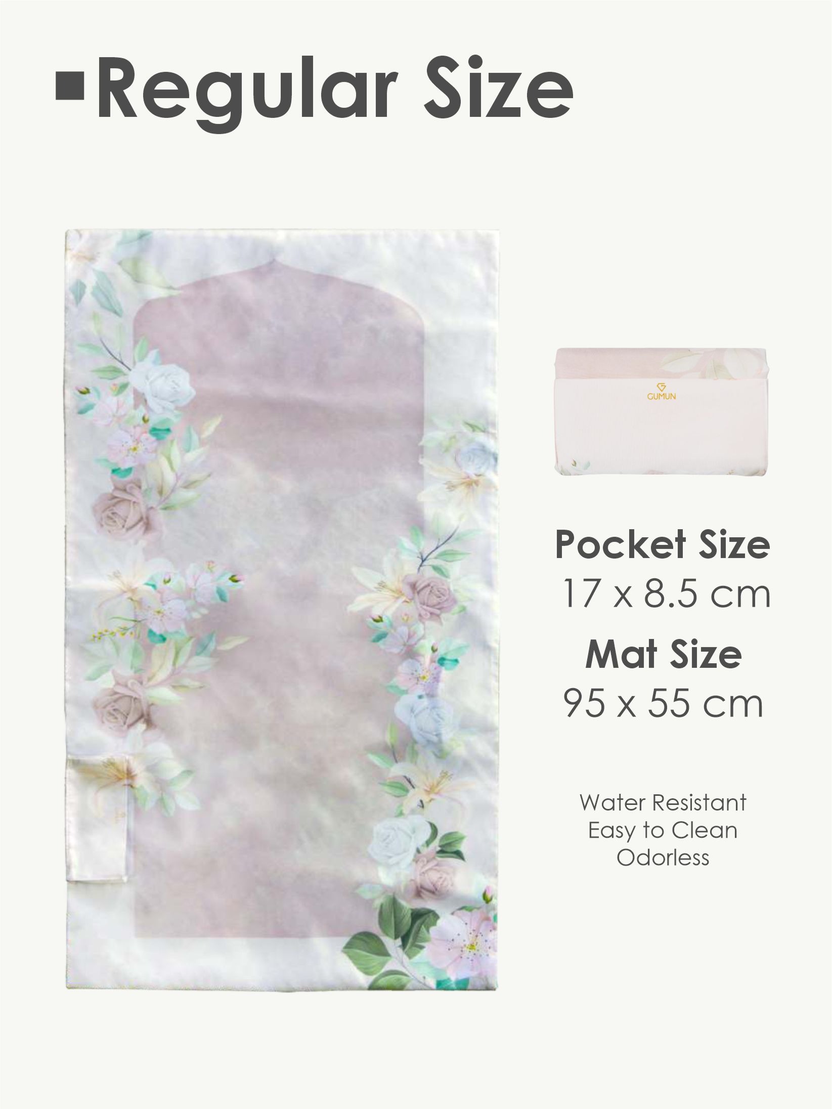 Gumun Sajadah Travel Reg Size - Floral Pattern