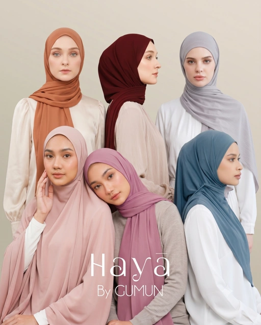 Image of Pashmina Hayaa by Gumun , 5 in 1 Pashmina