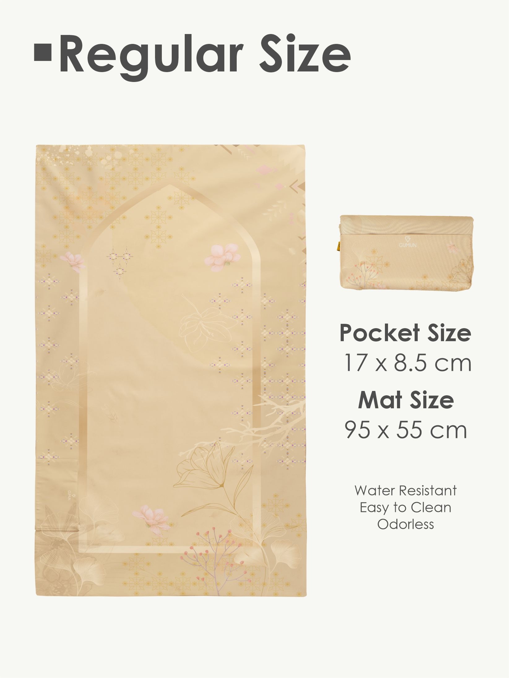 Gumun Sajadah Travel Reg Size - Golden Bloom
