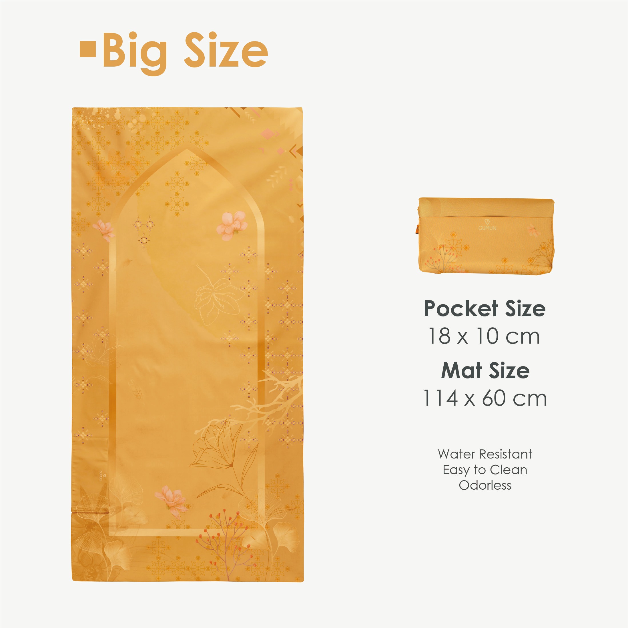 Sajadah Travel GUMUN Big Size Golden Bloom