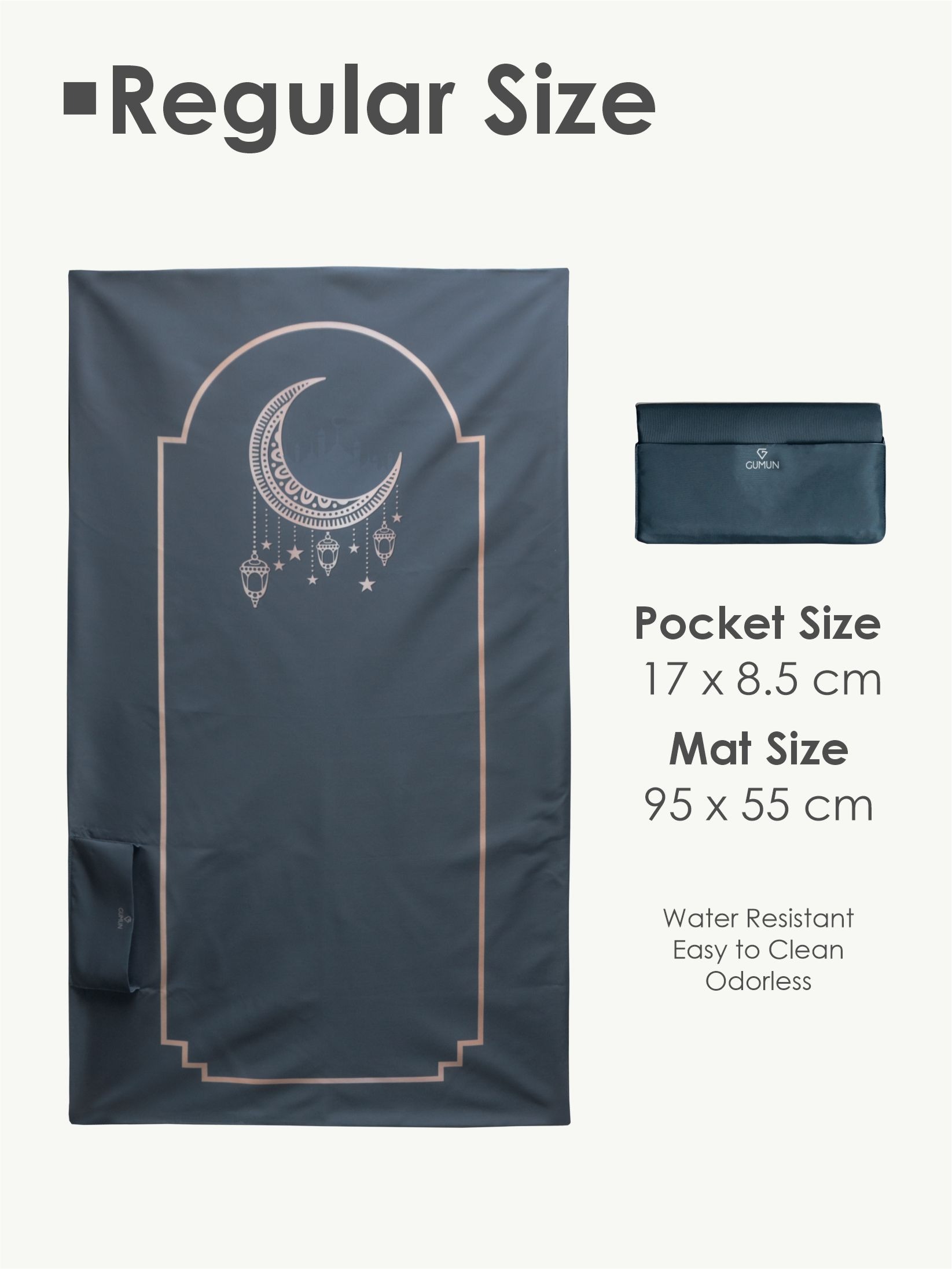 Gumun Sajadah Travel Reg Size - Grey Moon