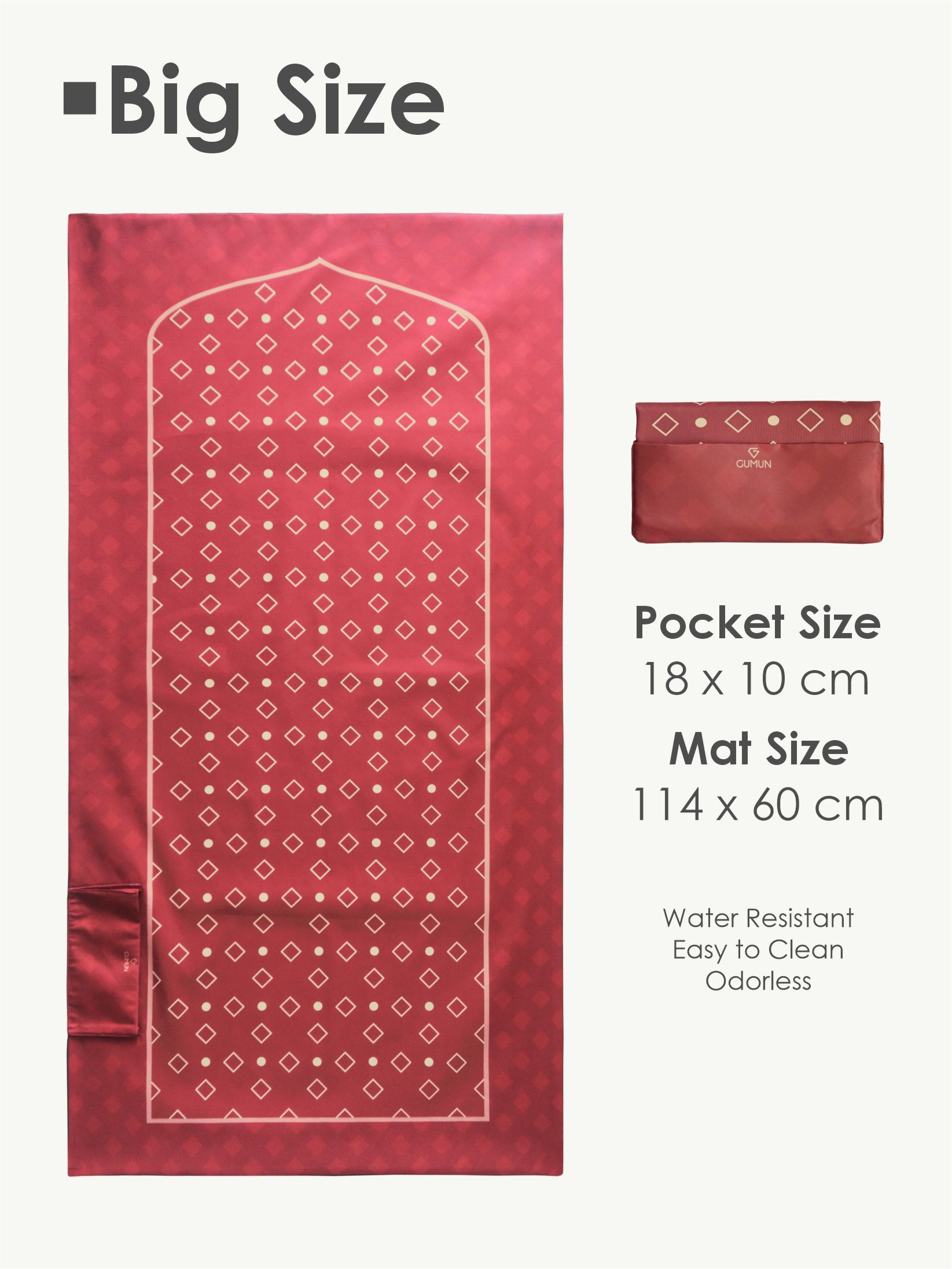 Sajadah Travel GUMUN Big Size MAROON