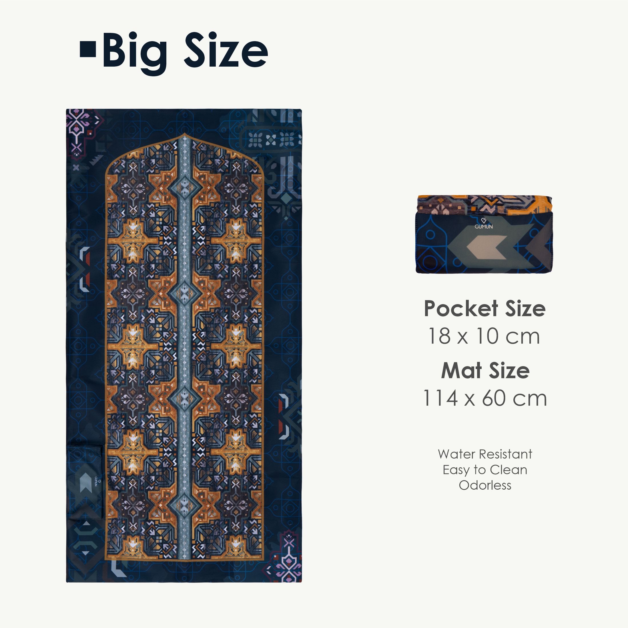 Sajadah Travel GUMUN Big Size Moroccan Blue