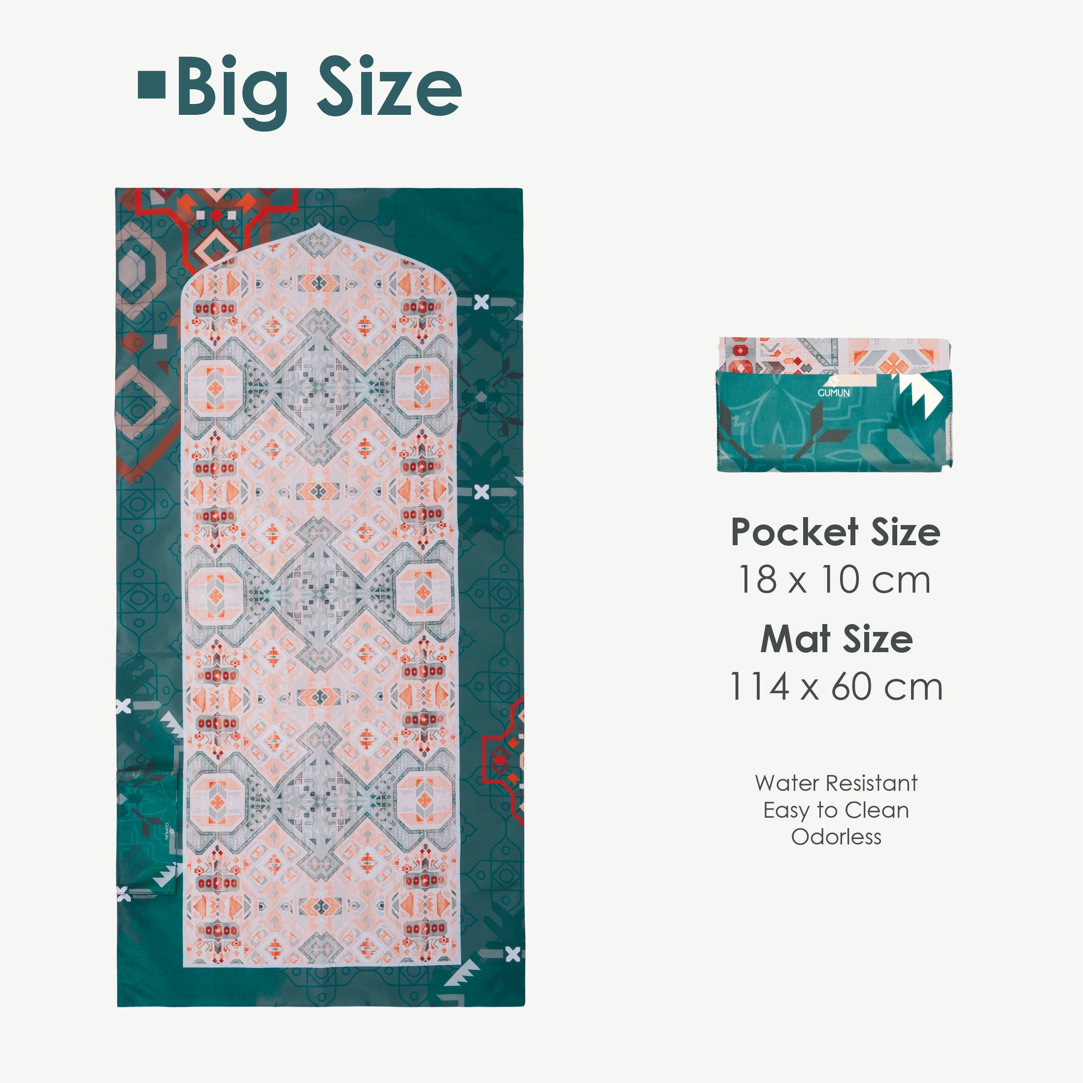 Sajadah Travel GUMUN Big Size Moroccan Green