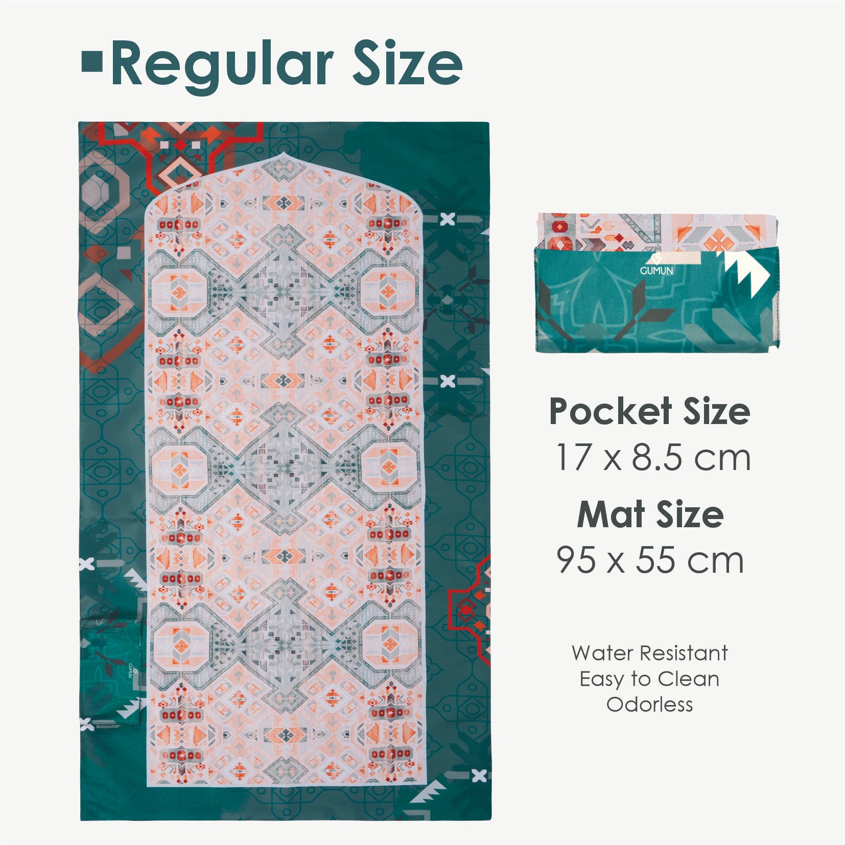 Gumun Sajadah Travel Reg Size - Moroccan Green