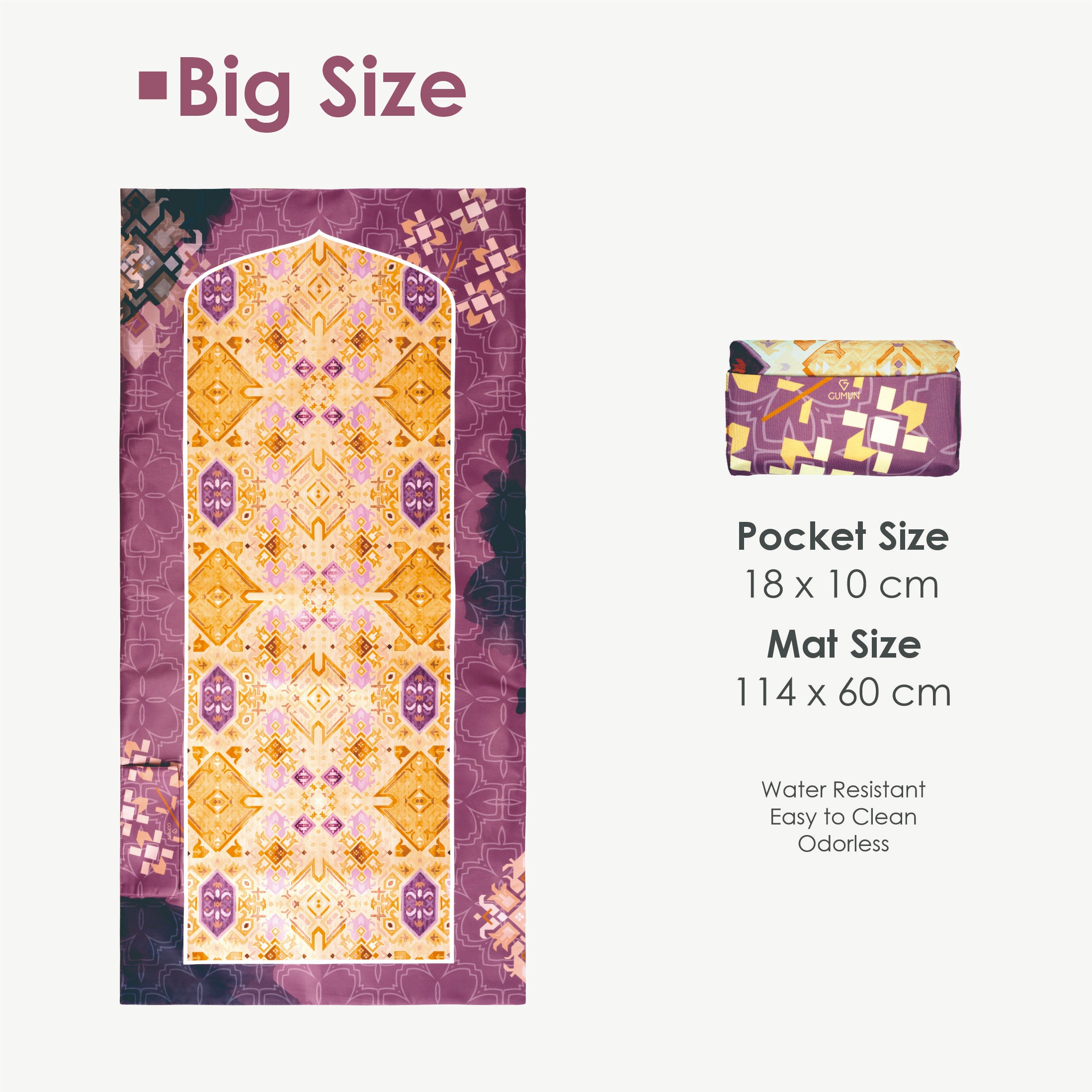 Sajadah Travel GUMUN Big Size Moroccan Violet