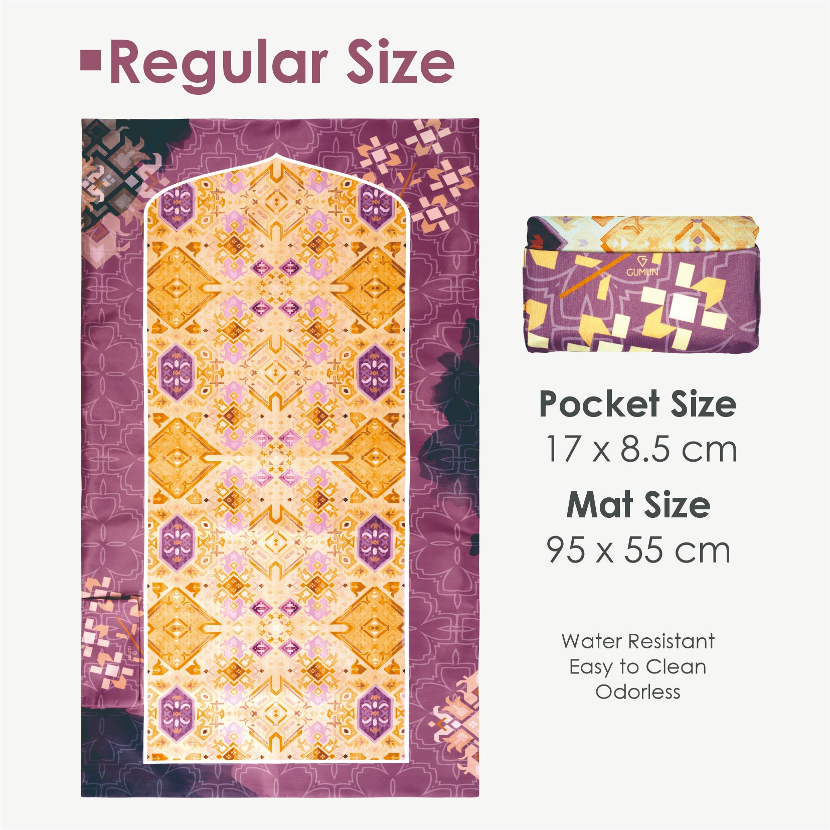 Gumun Sajadah Travel Reg Size - Moroccan Violet