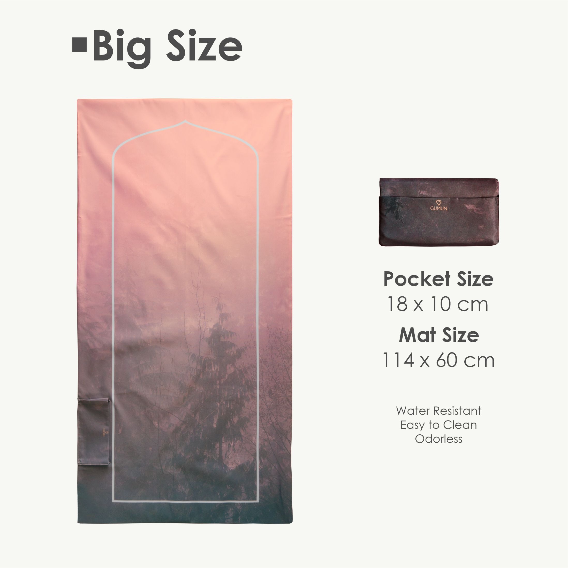Sajadah Travel GUMUN Big Size NATURE PINK