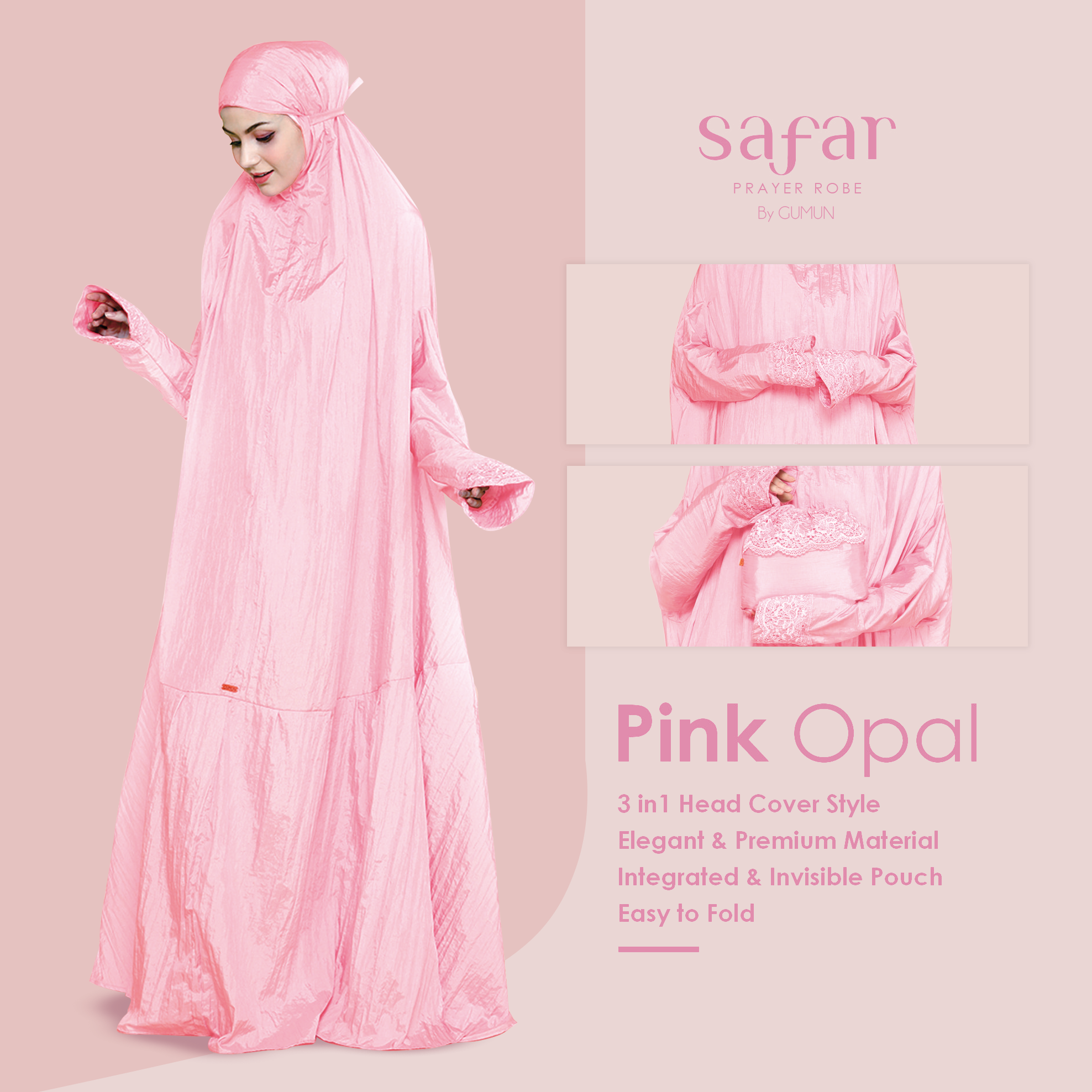 Prayer Robe Safar by Gumun - Pink Opal