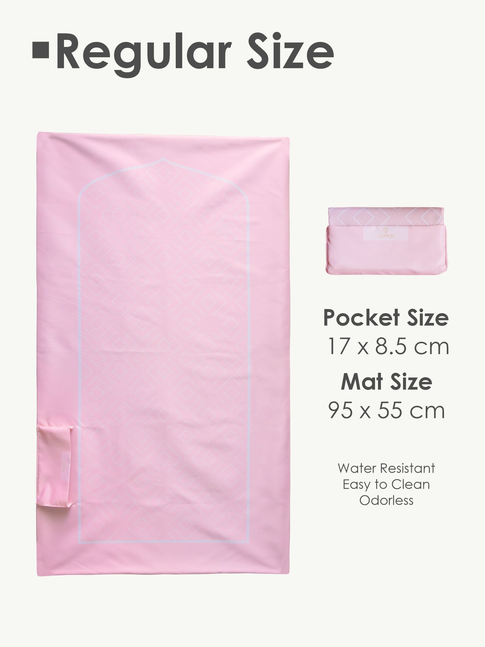 Gumun Sajadah Travel Regular Size - Pink Pattern