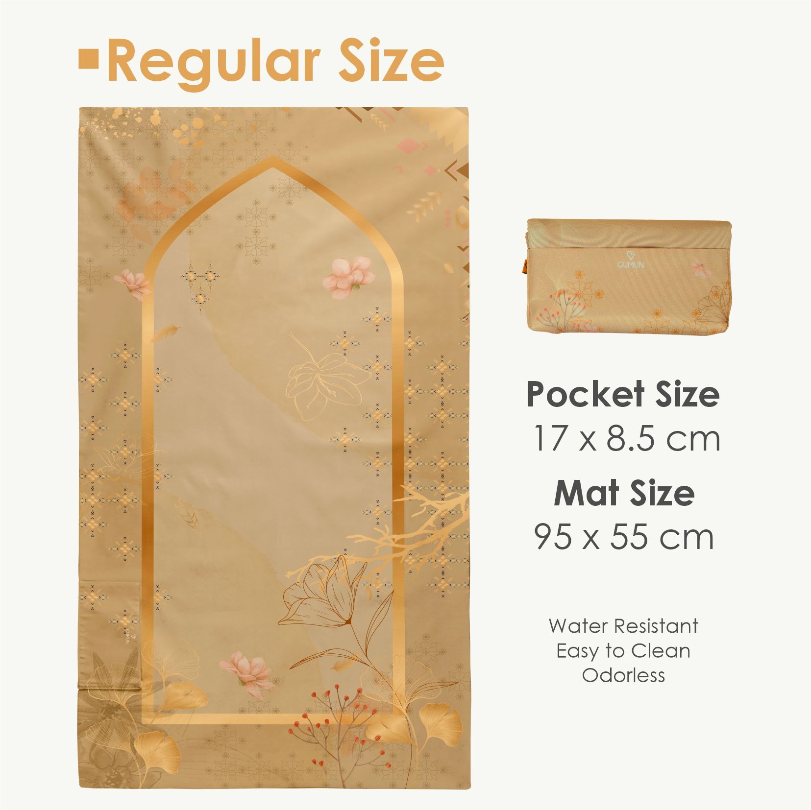 Gumun Sajadah Travel Reg Size - Silver Blossom