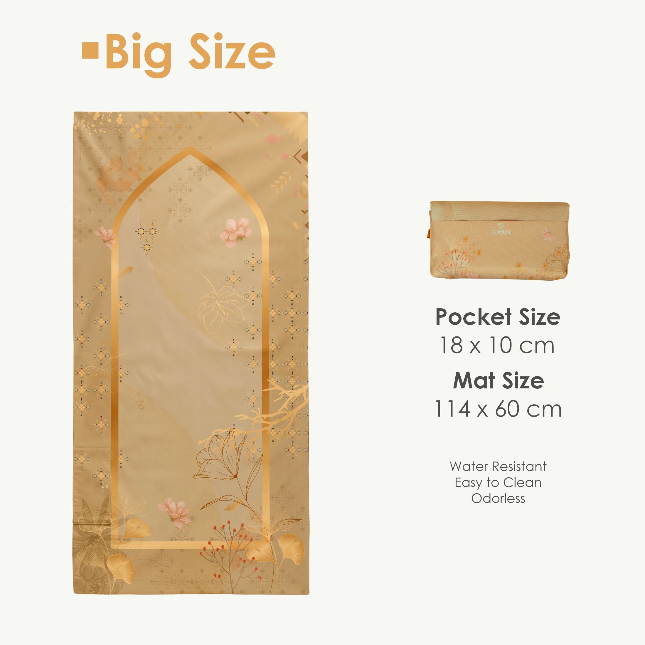Sajadah Travel GUMUN Big Size Silver Blossom