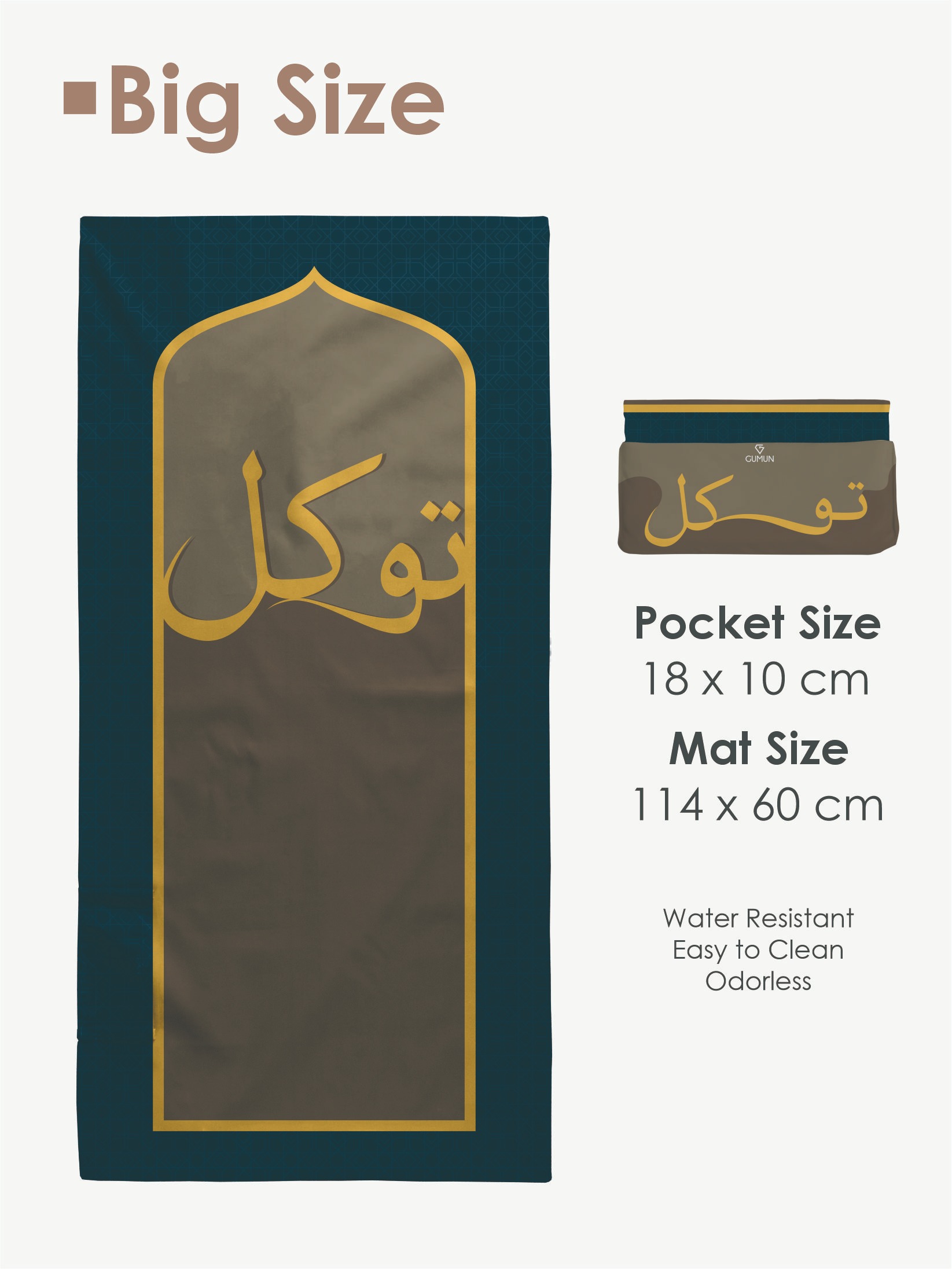 Sajadah Travel Gumun Big Size QALBU Series